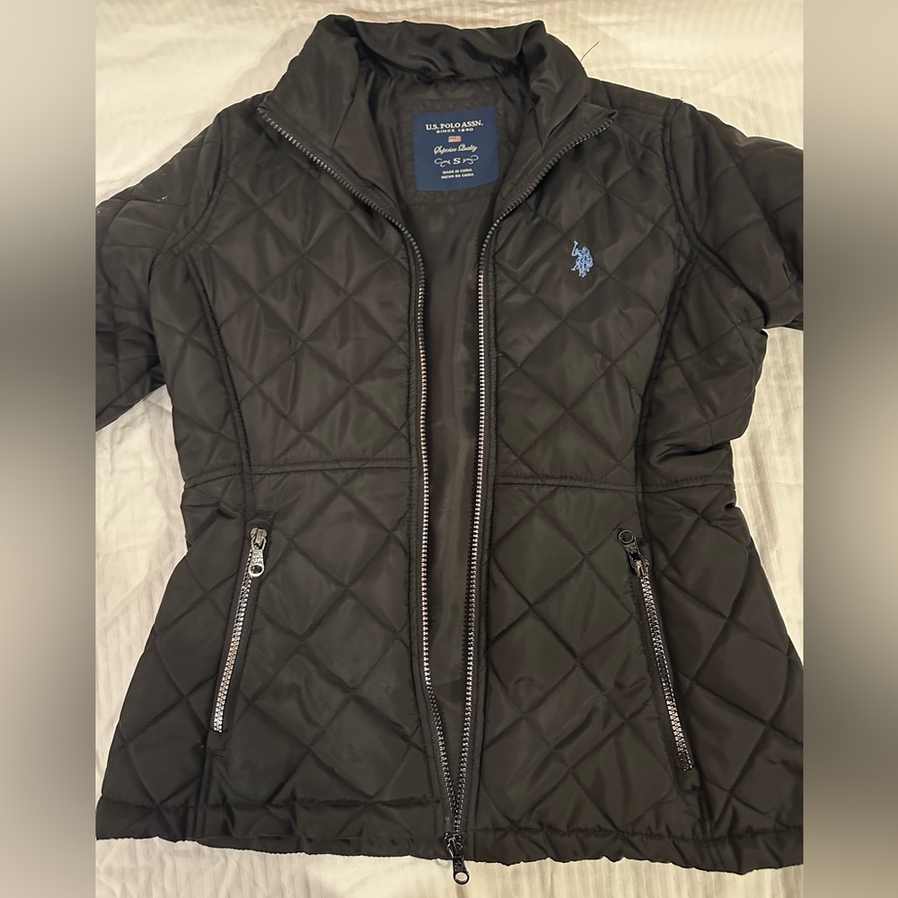 Black U.S. Polo Assn. Quilted Jacket - Size Small